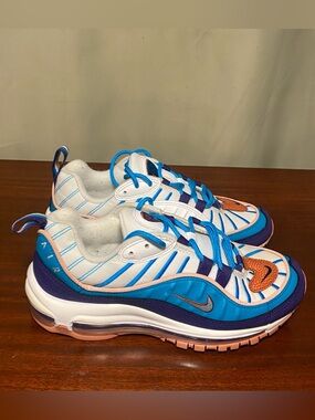 Nike Air Max 98 Hornets Sprit Teal Blue Sneakers size 6Y